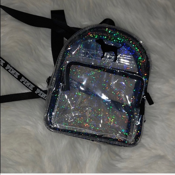 Pink holographic mini backpack Clearance